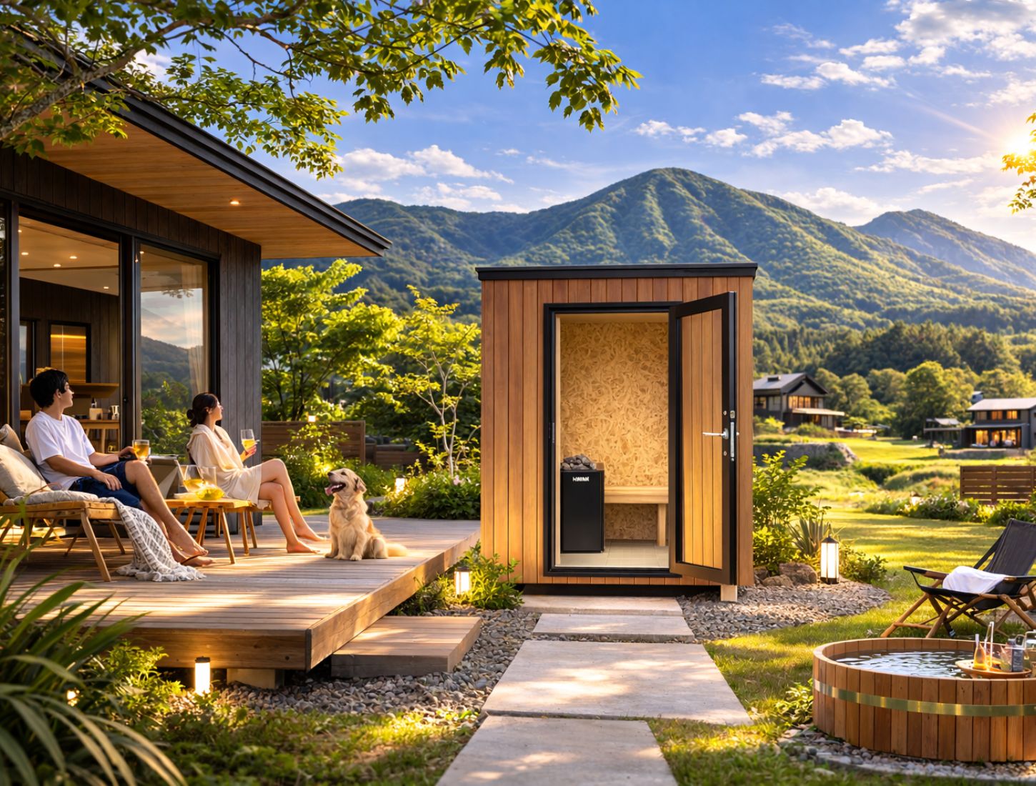 木造サウナ 設置イメージ(初夏)